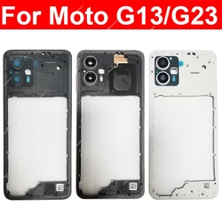 Middle Frame Cover For Motorola MOTO G13 G23 Middle Frame Bezel with Lens Frame Replacement Repair Parts