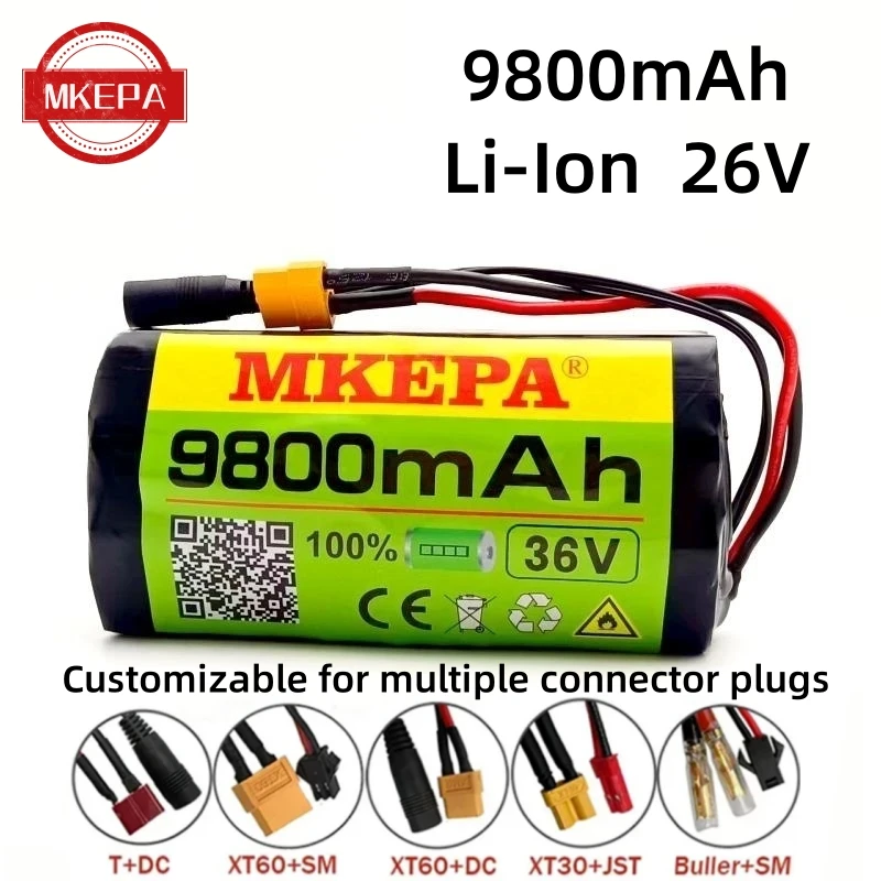 

MKEPA 10S2P 36V 9800mAh 18650 Li-Ion Rechargeable Cylindrical Battery Pack 350W 400W Electric Bicycle Scooter