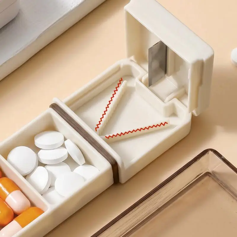 Portable Colorful 3 Spaces Medicine Case Health Care Container Case Pill Box Splitters Travel Pill Box Tiny Box Easy To Carry
