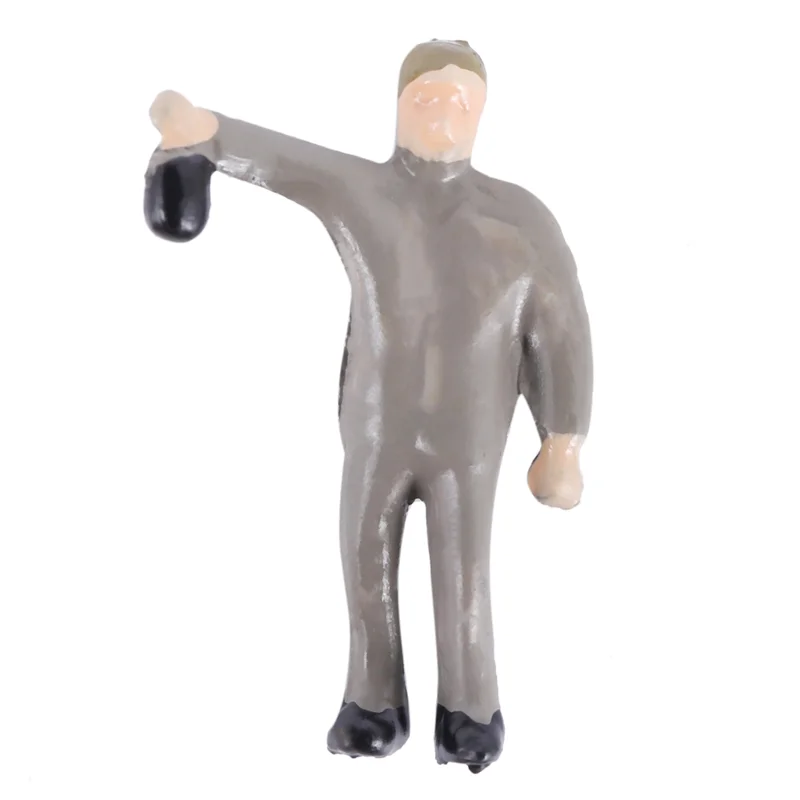 WOWFU-125Pcs Figuras 1:87 Figuras pintadas Miniaturas de trabajadores ferroviarios con cubo y escalera