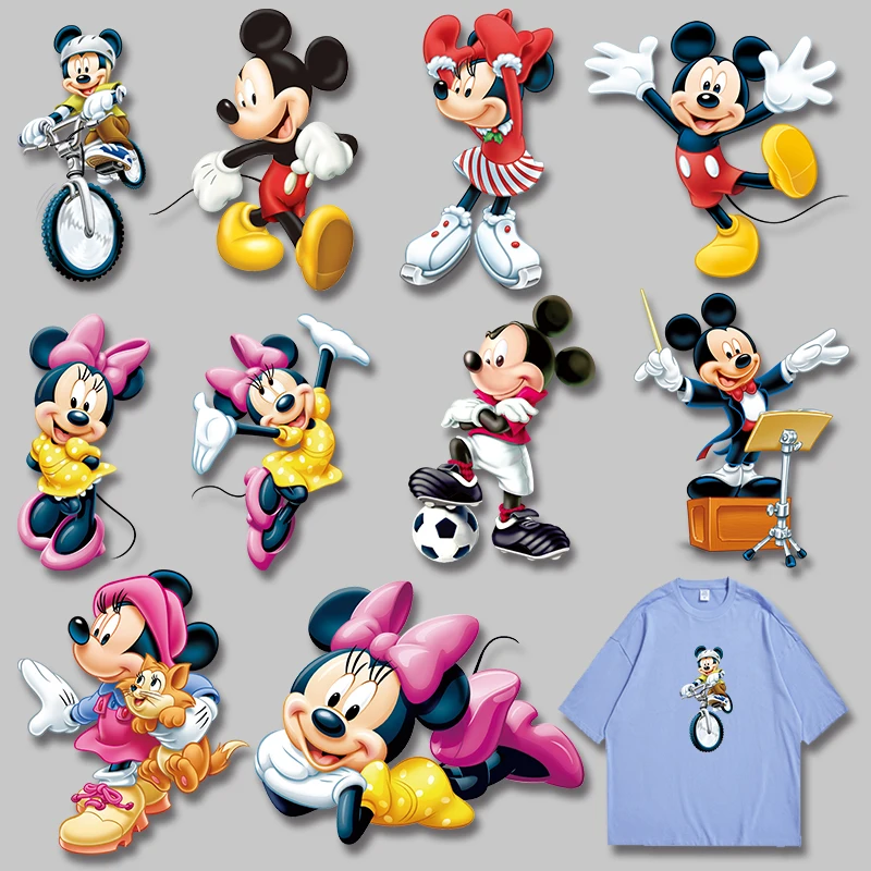 

Cartoon patterns Mickey Minnie Applique on Clothes Patches for Kids Clothing Jacket Heat Transfer PVC Patch