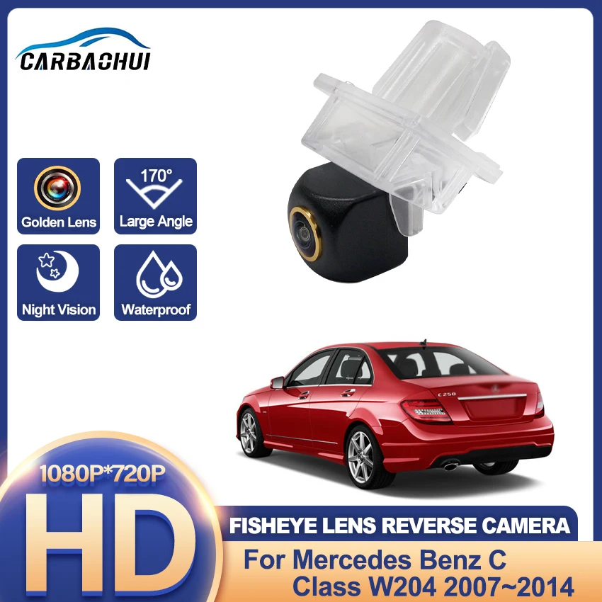 HD CCD 1080P Golden Fisheye Lens Car Reverse Backup Rear View Camera For Mercedes Benz C Class W204 2007~2011 2012 2013 2014