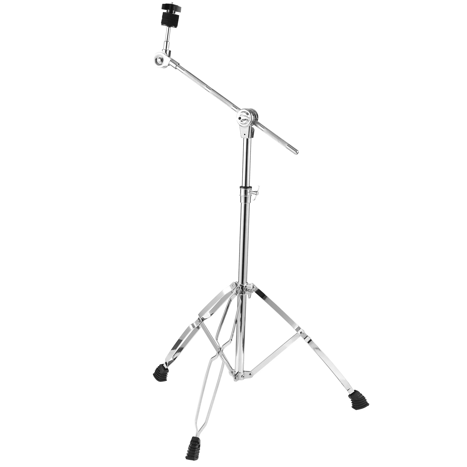 Cymbal Stand Straight & Boom Cymbal Stand Double Braced Legs Height & Angle Adjustable Drum-kit Cymbal w Rubber Feet for Drum