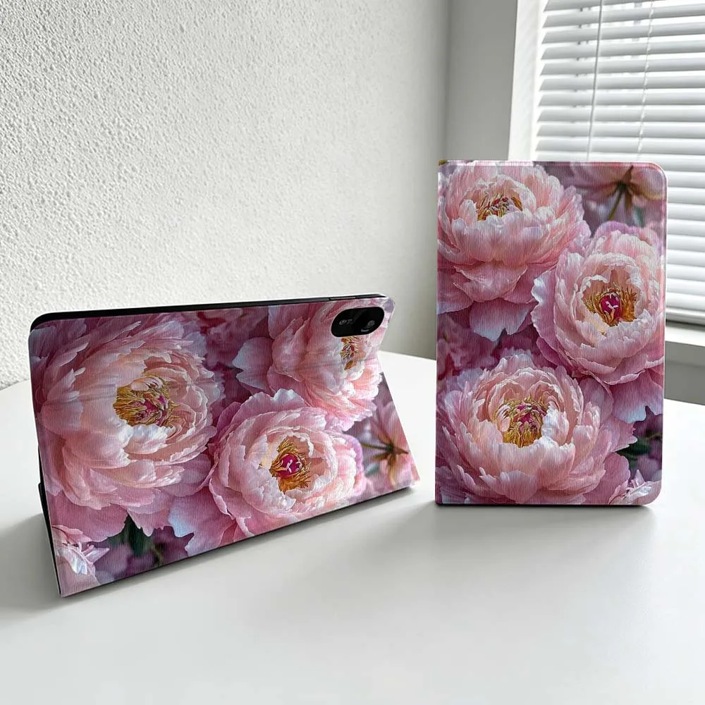 Pink Peony Flowers Cover For Xiaomi Redmi Mi Pad 8 7 6 5 4 2 SE K Pro Max Ultra Poco Pad Soft Inch Tablet Case