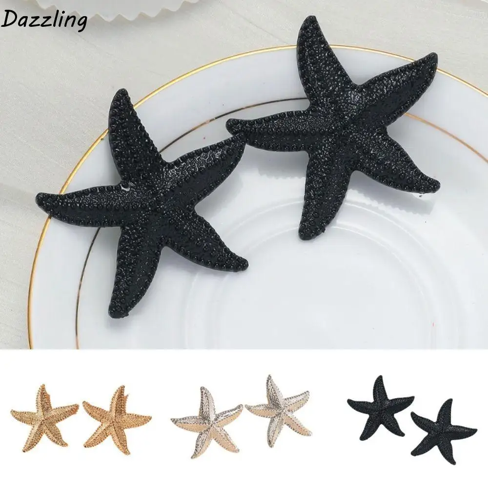 

Bohemian Starfish Stud Earrings Golden Starfish Design Chic Starfish Dangle Drop Earrings Trendy Plating