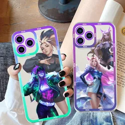 LOL-KDA Ahri Akali Kaisa Phone Case For iPhone 11 12 Mini 13 14 Pro Max Transparent Shell