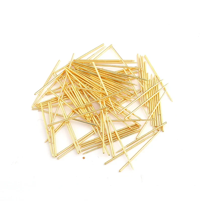 100PCS Gold-plated Spring Test Pin PAL75-F Pointed Four-claw Outer Diameter 1.02mm Pin Length 33.35mm for Circuit Board Testing
