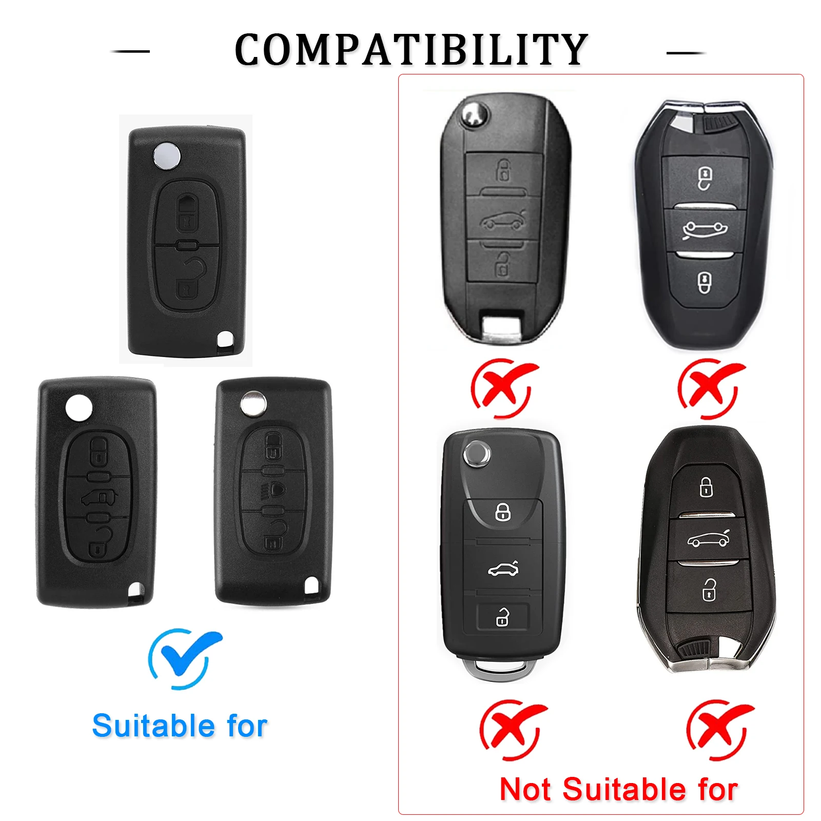 2 Buttons Car Remote Key Case Cover For Citroen Key Cover Peugeot 307 C5 C6 C8 Peugeot Car Key 107 207 307 308 407 607 3008 5008