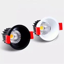 Aluminum Embedded LED Spotlights 9W 12W 15W 20W 24W CRI 98 Dimmable Ceiling Light COB Anti Glare Downlights AC110~240V