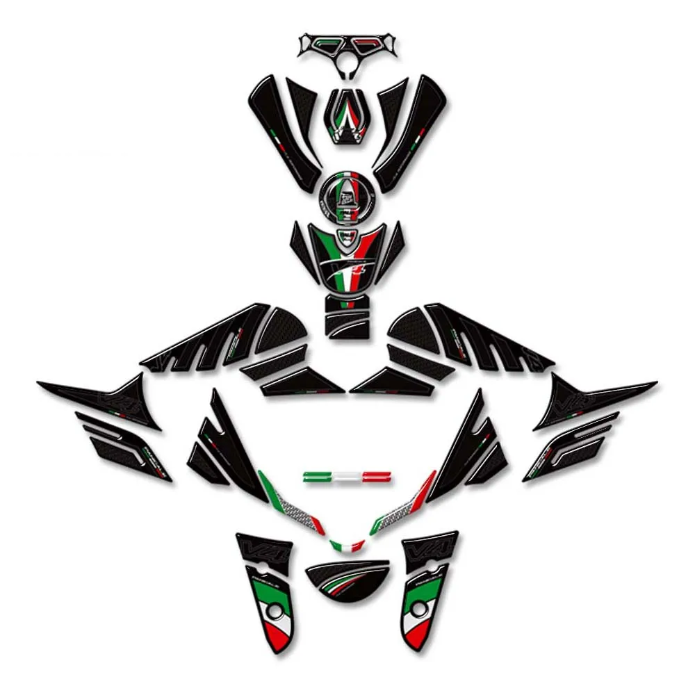 

For Ducati Panigale V4/S Protector Tank Pad Side Grips Gas Fuel Oil Kit Knee Fairing Fender Stickers Decals 2025-