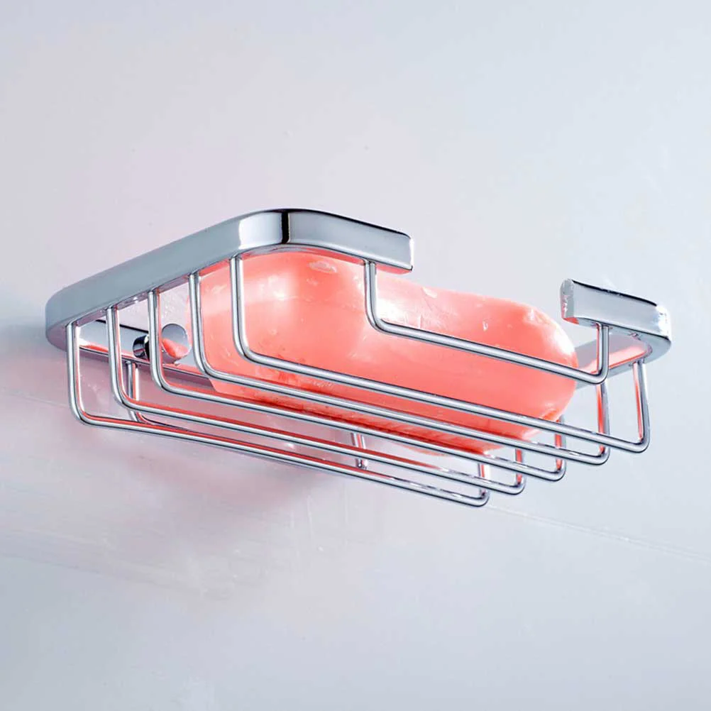 

Серебряная мыльница из нержавеющей стали, настенная полка, аксессуары для ванной комнаты, долговечность, легко чистится, устойчив к деформации