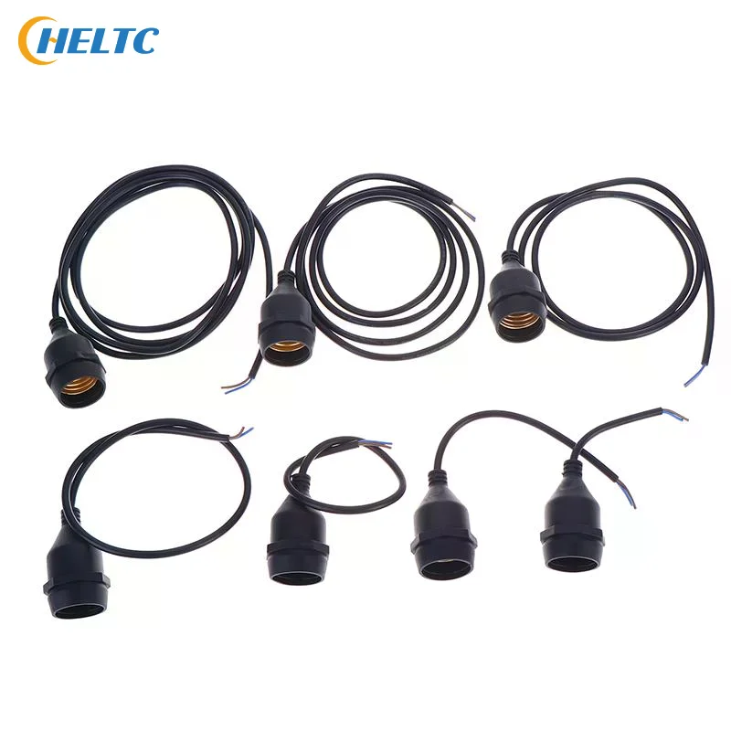 Universal E27 Lamp Holder Copper Screw Thread Waterproof Lamp Base Flame Retardant PVC Wire Lamp Holder Outdoor Use