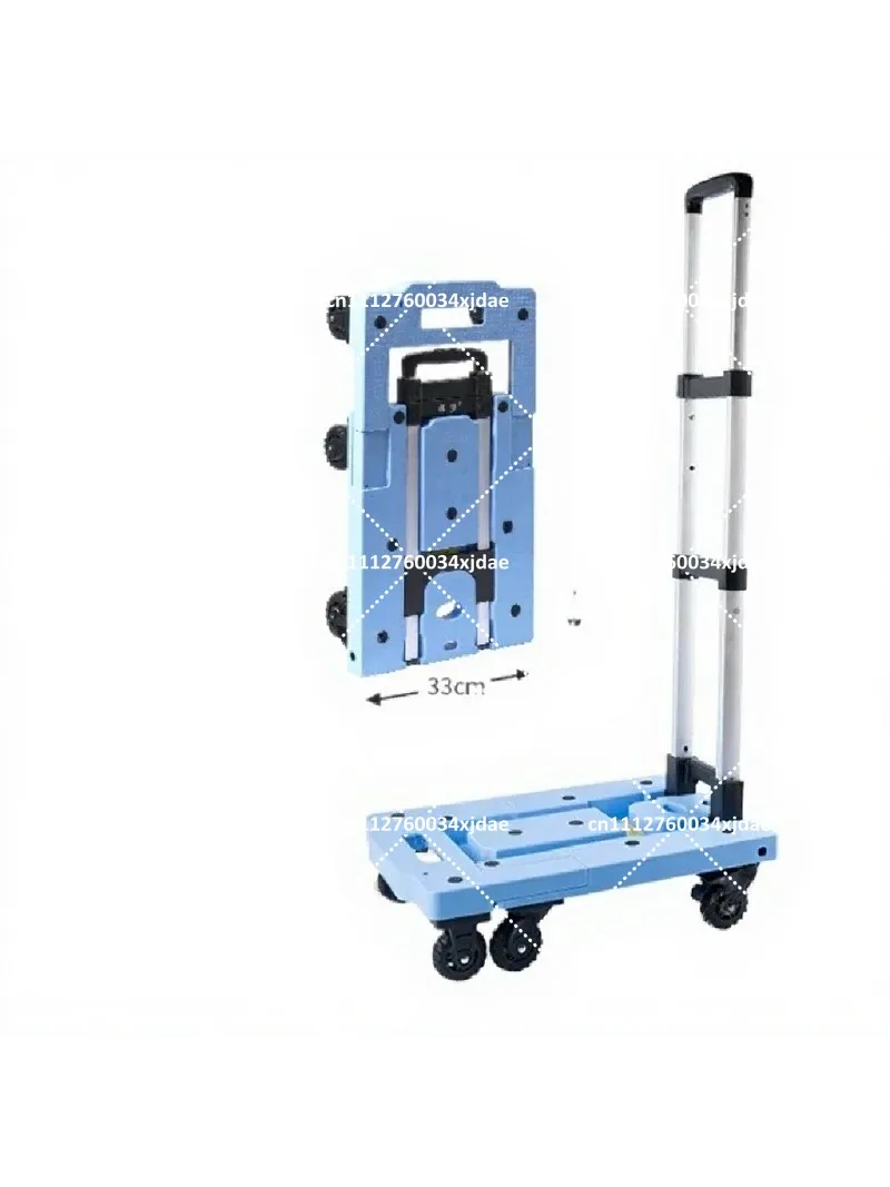 Foldable Utility Cart with Wheels, Portable Shopping Trolley for Moving Goods, Home & Travel Use