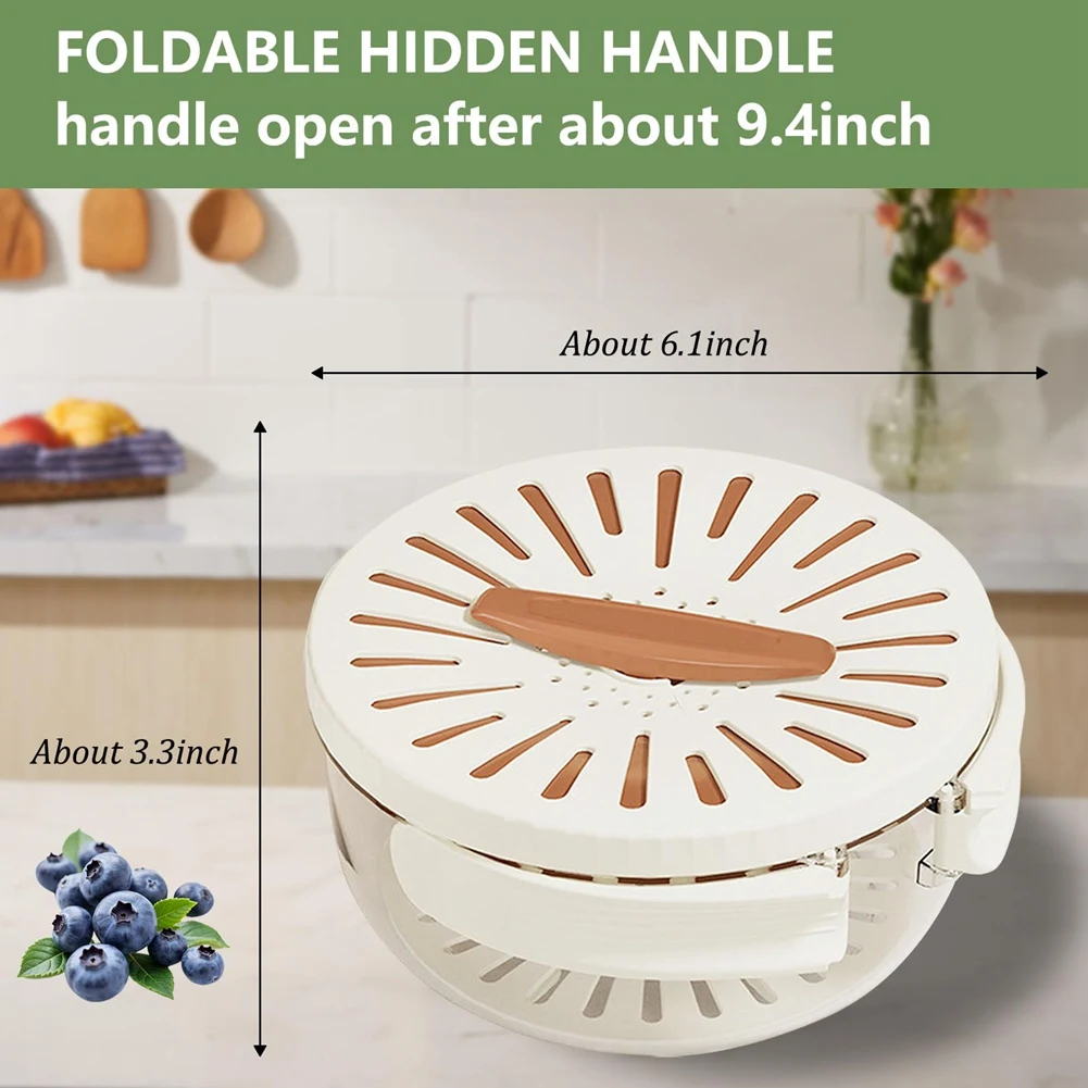 ABVJ-cesta de drenaje multiusos para el hogar, cocina, cuenco de sandía con colador y tapa, colador de cocina, colador de alimentos