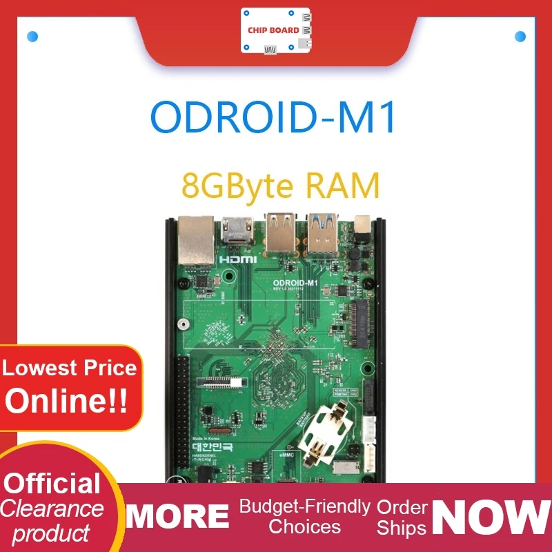 ODROID M1 Single Board Computer featuring 8GB RAM for high-performance applications.