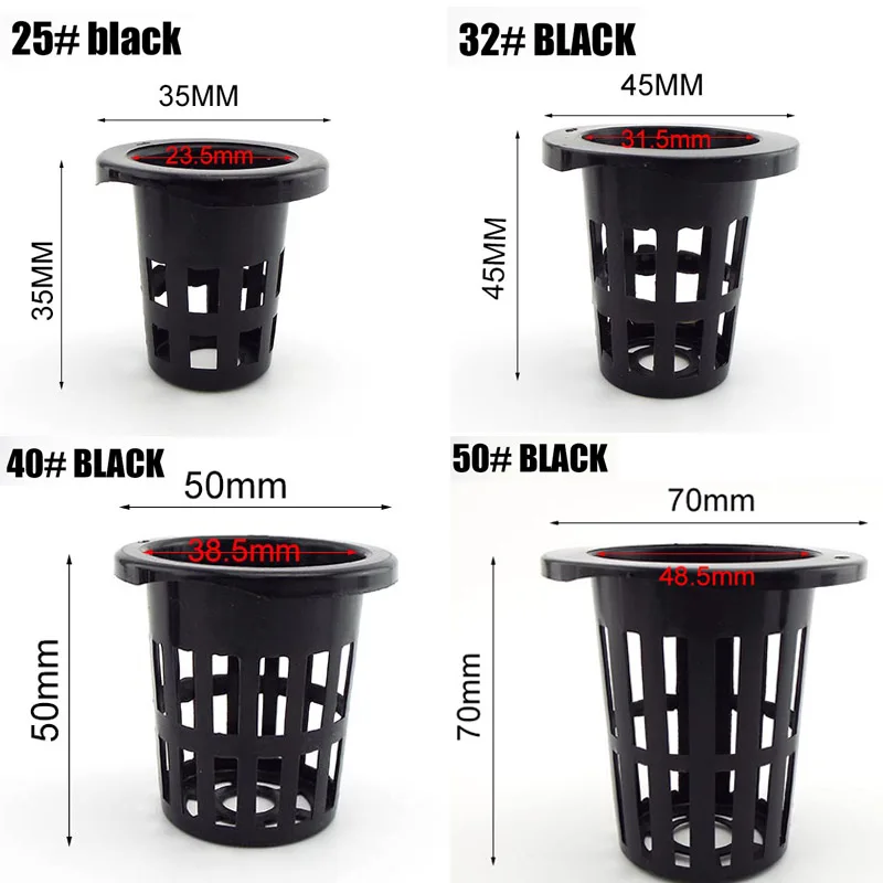 50Pcs Plant Grow Pots Net Nursery Cup Hydroponic colonization Mesh plastic Basket holder vegetable Planter Soilless greenhouse