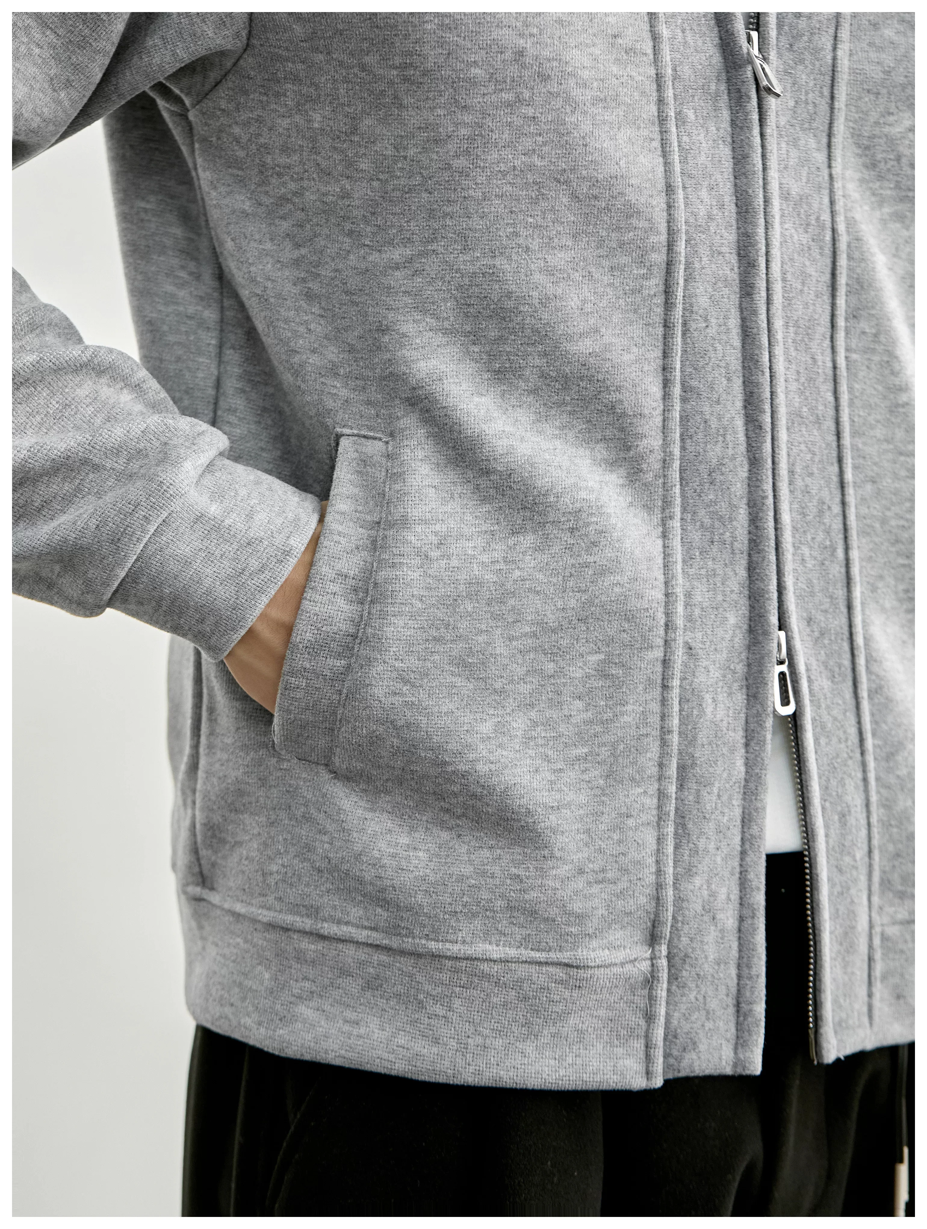 Men's Layered-Look Double-Zip Knit Cardigan — product detail 23