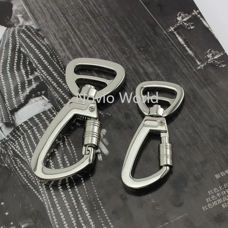 20pcs 2 size 16-21mm Large Silver Metal Clip Loop Snap Hook For Dog Pet Leads Leash Hardware With Lock