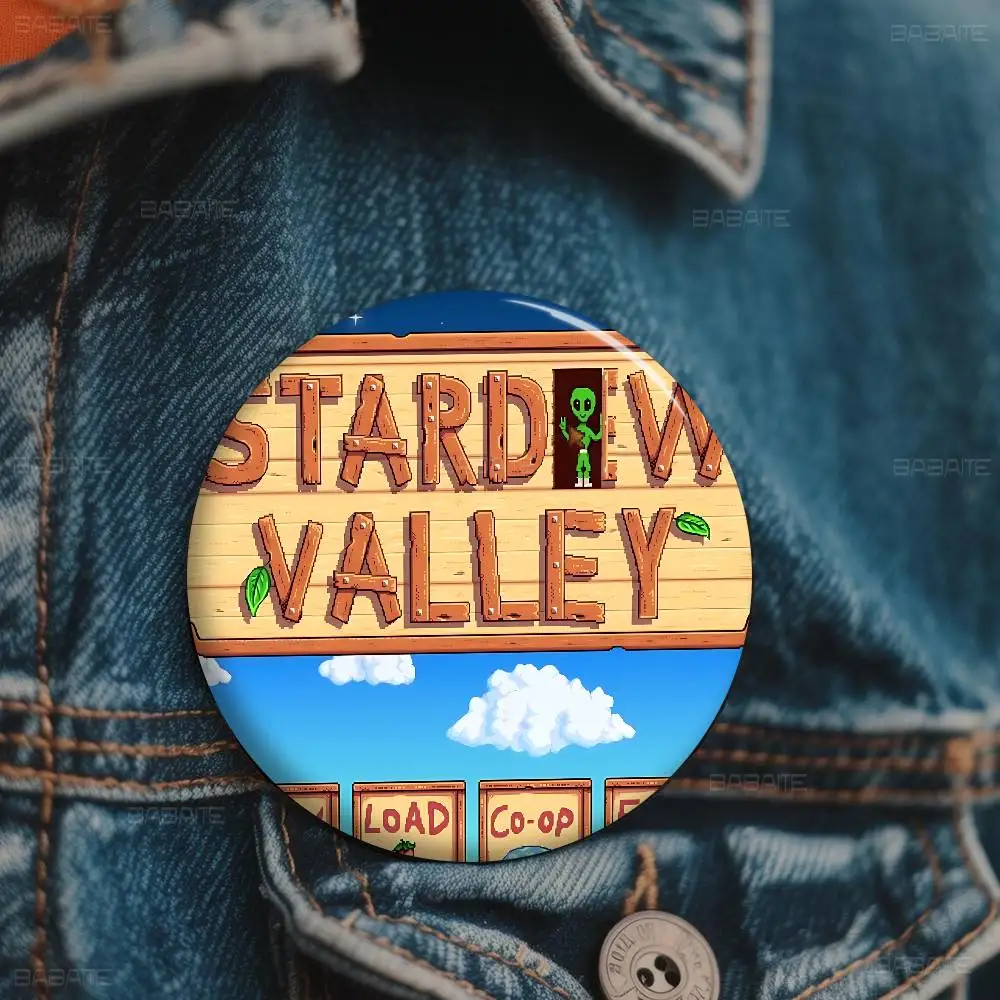 Stardew Valley game 32/44/58mm Round Cartoon Brooches Handmade Pins for Backpack Jewelry Accessories Gifts Creative Badge view 4