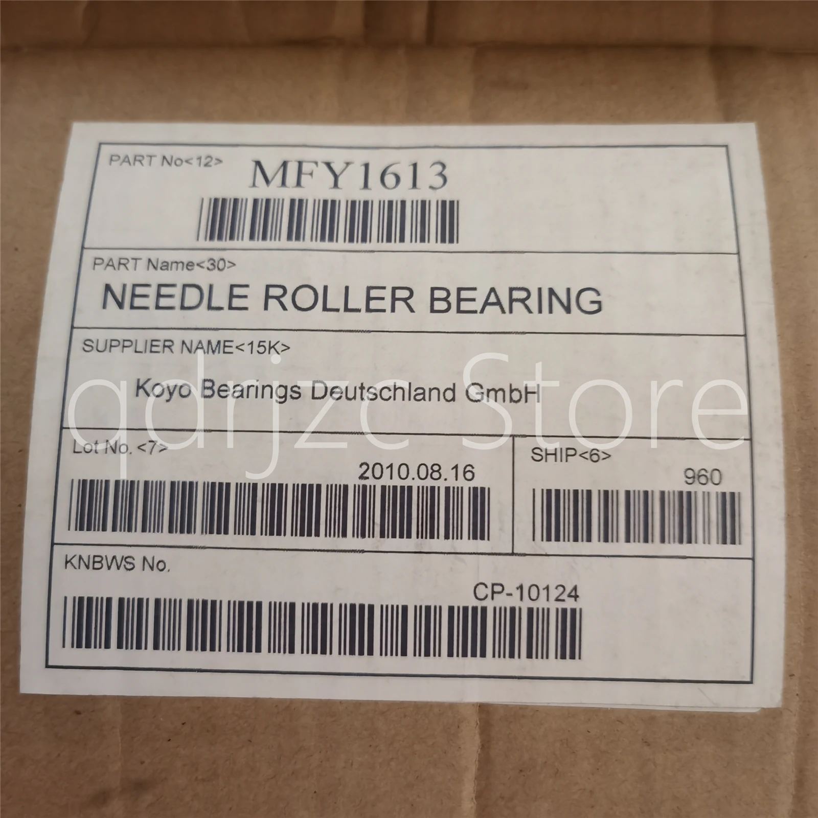 closed needle roller bearing MFY1613 = BU1613 16mm X 22mm X 13mm