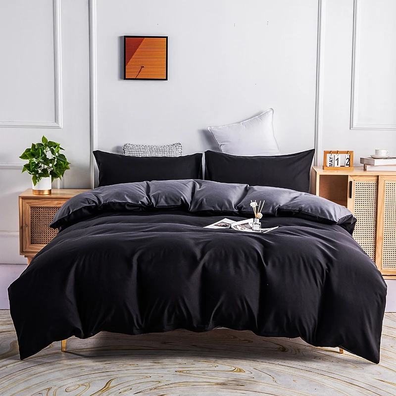 

Luxury Simple AB Side Duvet cover Set, 2/3pcs Polyester Quilt Cover+Pillowcase EU/US Single King Home Bed Linens Drop Shipping