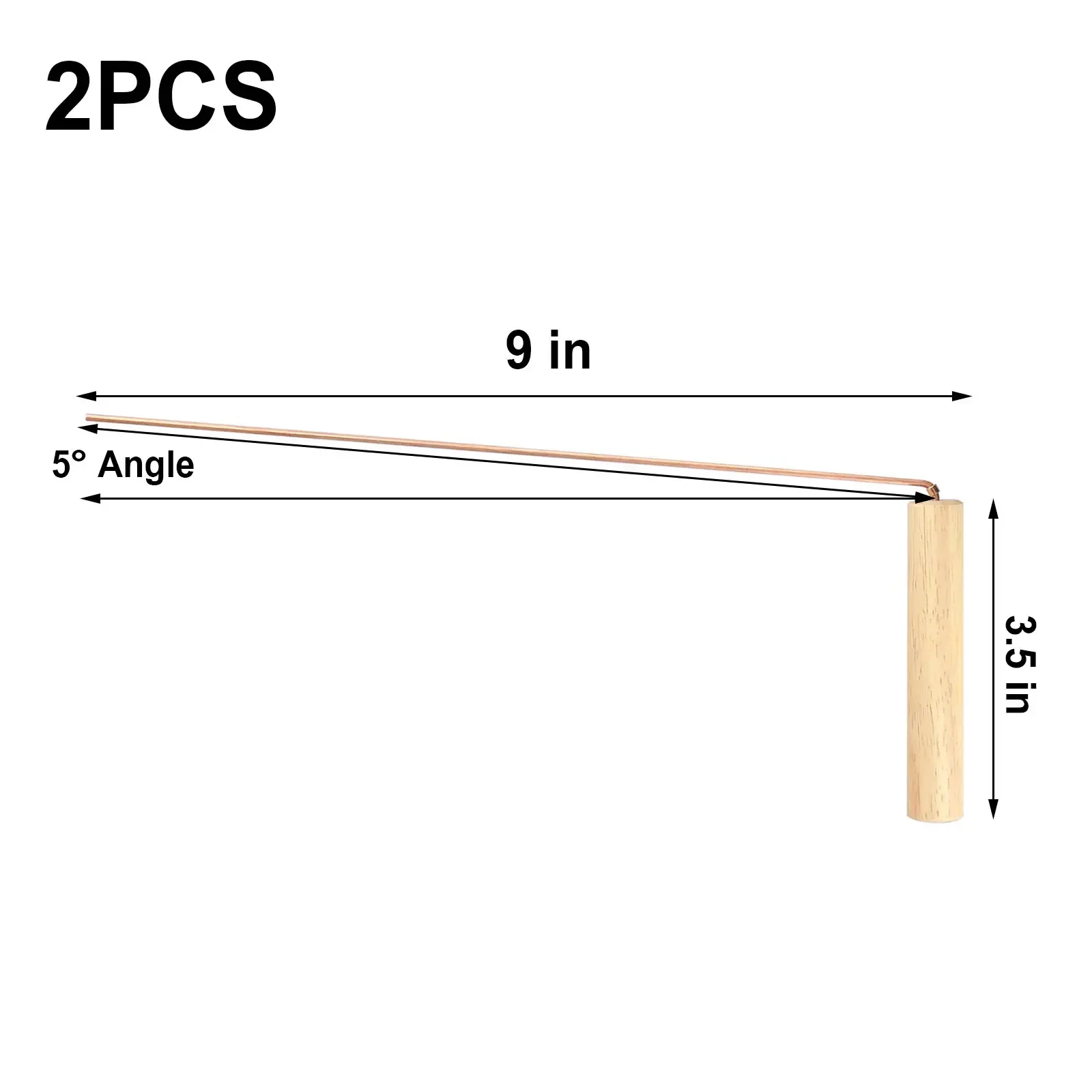 2X99.9%Pure Copper Copper Probes Rod For Divination Tool With Wooden Handles High Quality Detachable Tool Dowsing Rod Hot Sale