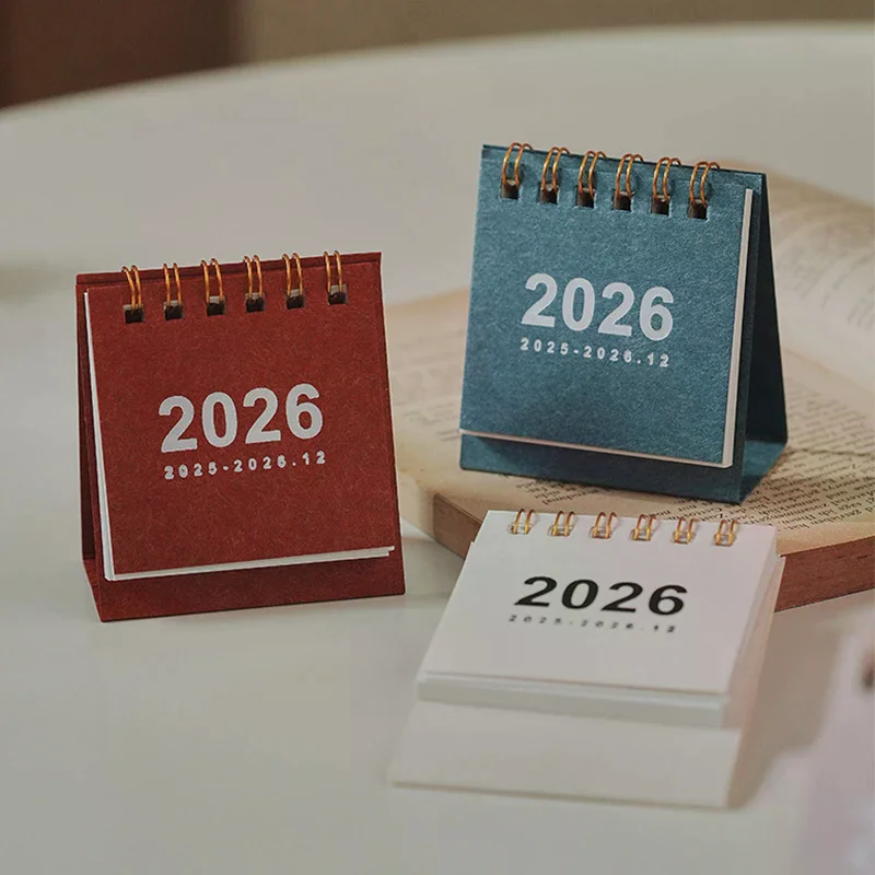 2026 Mini Simple Calendar Small Desk Calendar Coil Calendar Planner Desktop Office Stationery New Year Gifts
