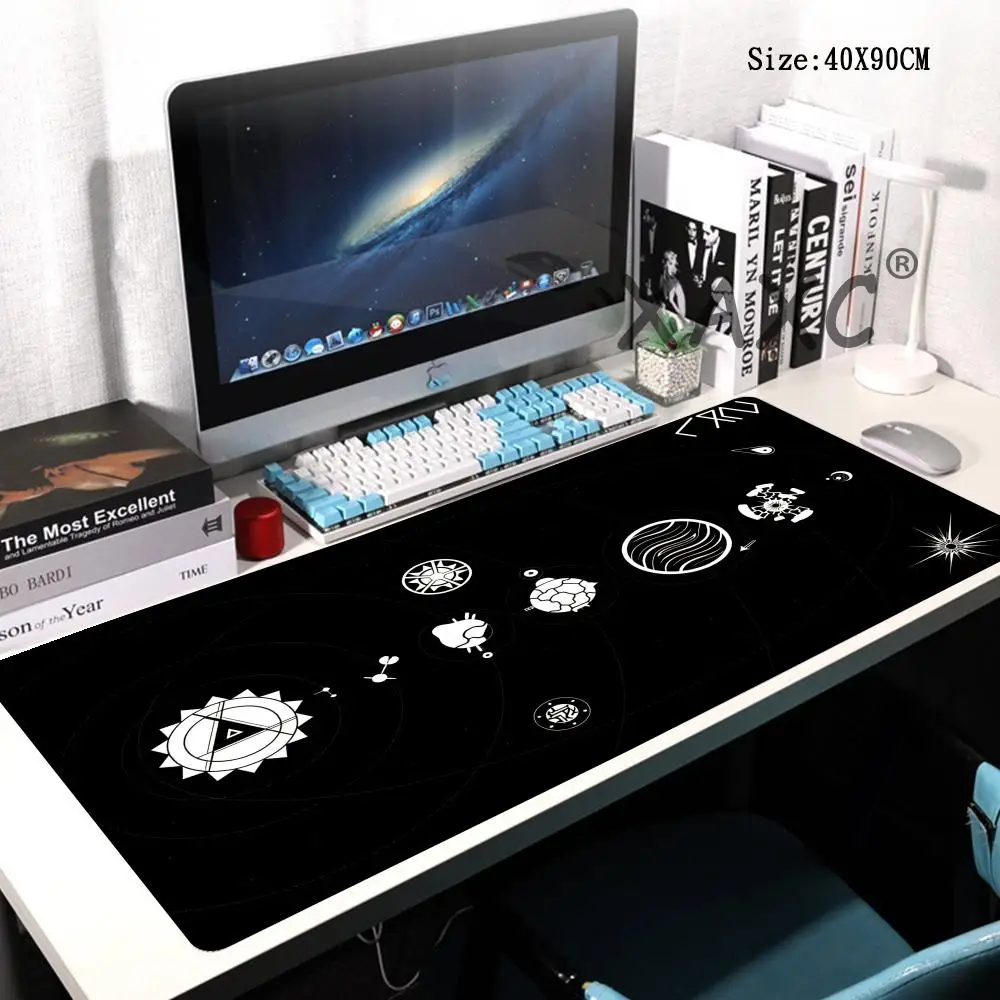 

Mouse Pad Black And White Anime Keyboard Pad Laptop Outer Wilds Solar System Desk Mat PC Gaming Accessories HYBXAXC XXL Carpet