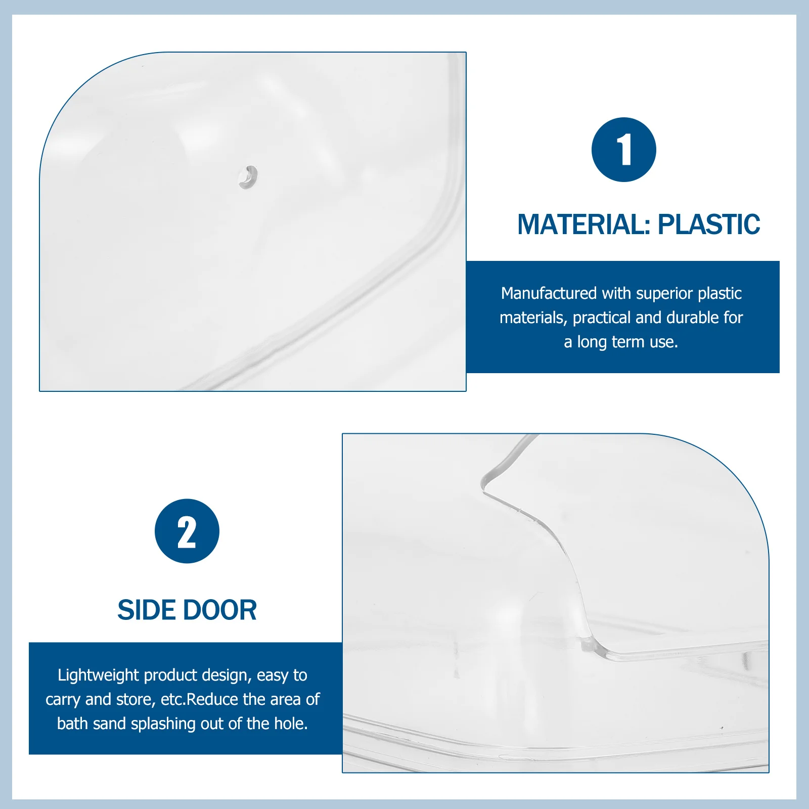 مكافحة الرش حوض استحمام الرمل للهامستر شينشيلا شفافة صغيرة حوض استحمام للحيوانات الأليفة قفص ملحق الهامستر الحمام دش حوض #1