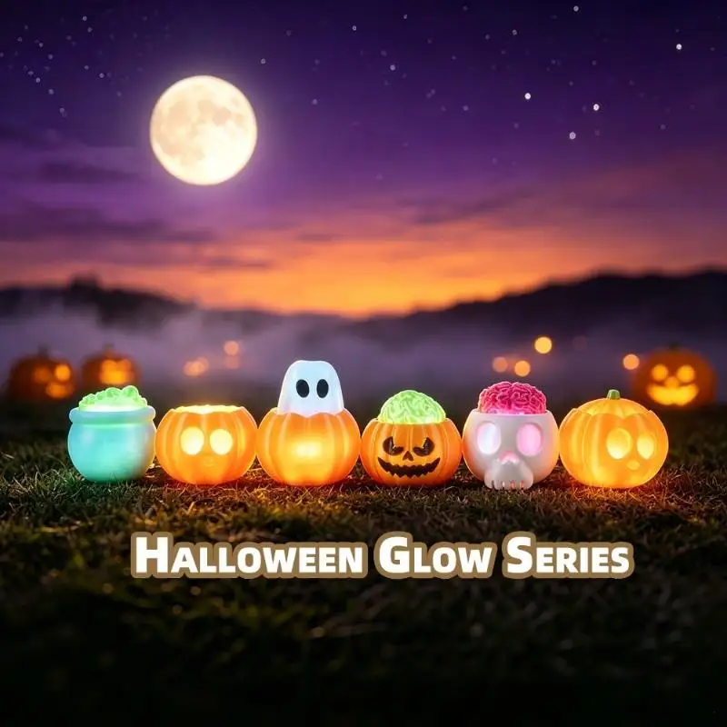 Halloween Luminous Pumpkin Ghost Keychain 3D Printed Decompression Toy 1Pcs Creative Key Pendant for Halloween Costume Accessor