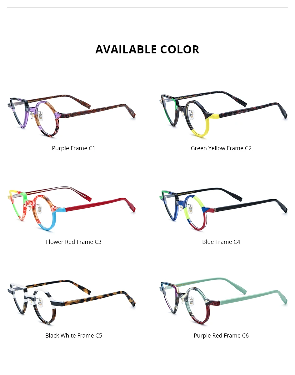 HEPIDEM Acetat-Brillen, Herren, Retro, rund, quadratisch, rhombisch, Brillengestell, Damen, Nerd, Vintage, japanische Brillen, 9386 – Detail 12