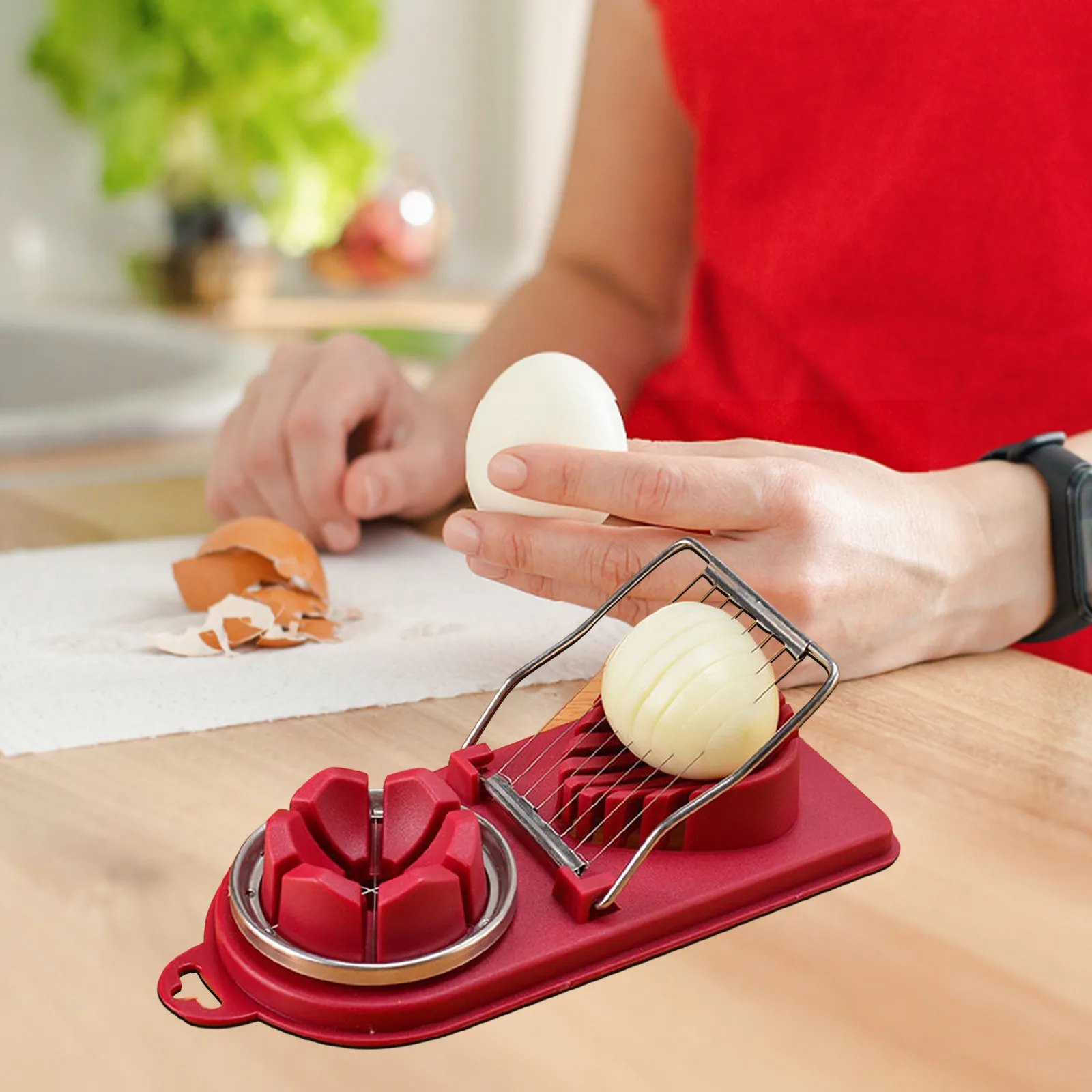 Multifunctional Egg Slicers Safe Easy Stainless Steel Splitter Egg Cutting Tool Home Two In One Egg Cutter Kitchen Gadget