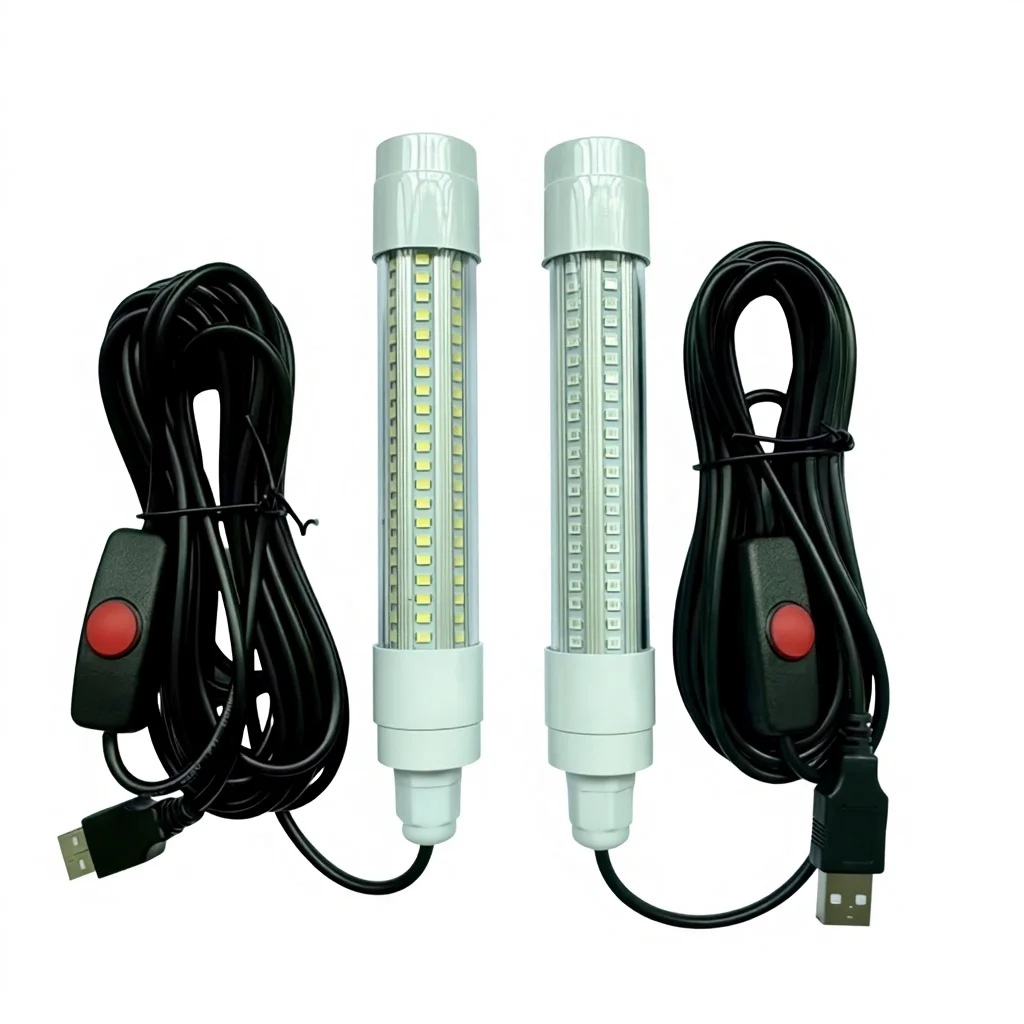 USB IP68 Waterproof 5V Outdoor LED Fishing Lamp 2-Year Warranty 5-10m Lighting Distance For Raft Use White Light Squid