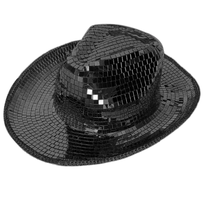 Reflective Cowboy Hat Mirrored Glitter  Ball Shining for Bachelorette Party