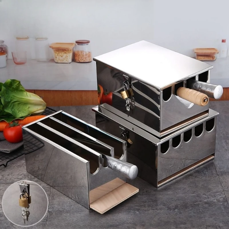 

Stainless Steel Knife Holder Box Kitchen Dining School Knife Box Non-Magnetic Three Grid Four Grid Five Grid Knife