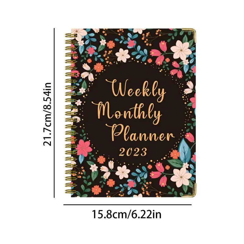 To Do List Bloc de notas 2023 planificador mensual semanal 8,54x6,22 pulgadas Agenda completa en inglés organizador para planificación y programación diaria