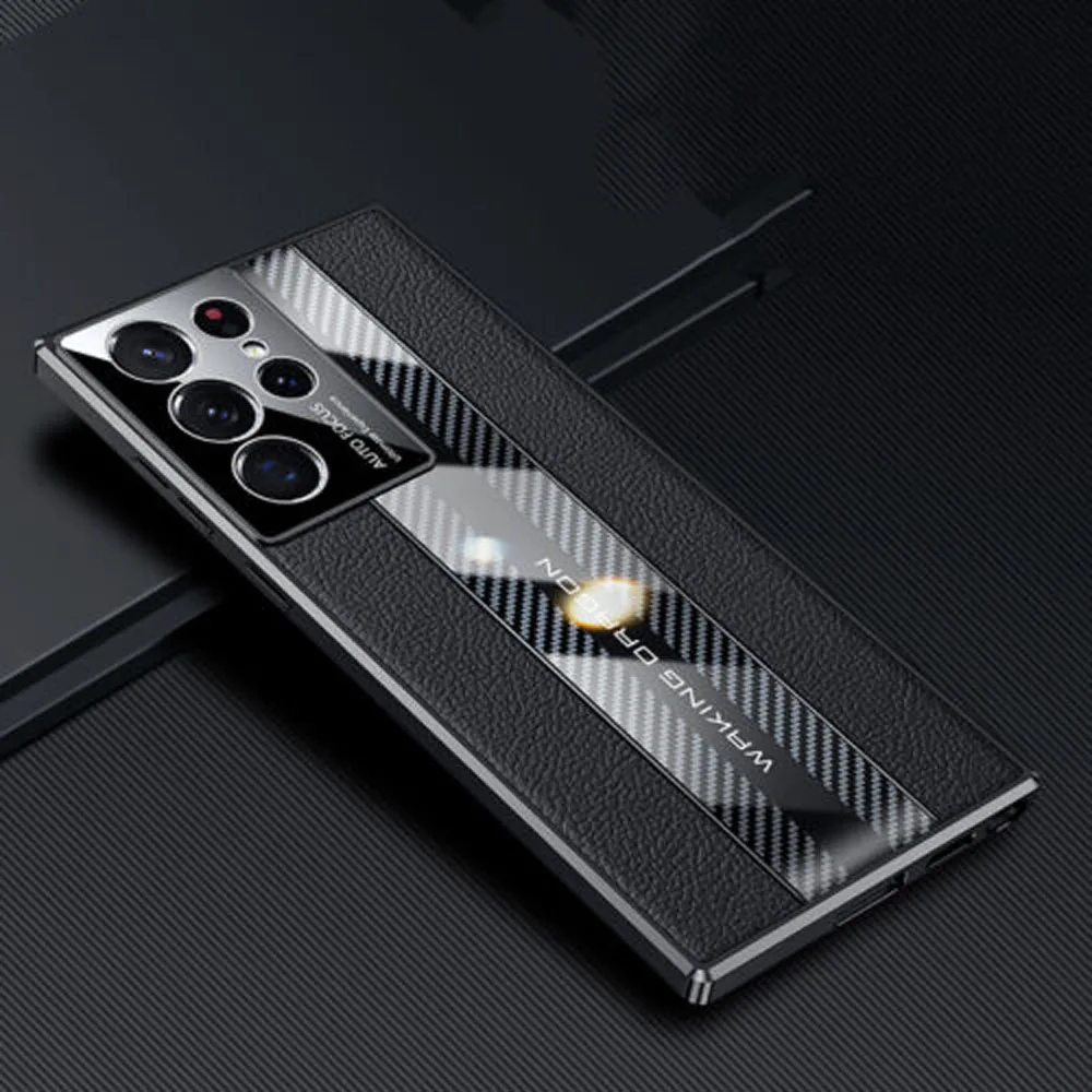 Luxury Ultra-thin Leather Cover For Samsung Galaxy S22 S23 Ultra S21 Plus 5G Case Camera Protection Shockproof Phone Coque Funda