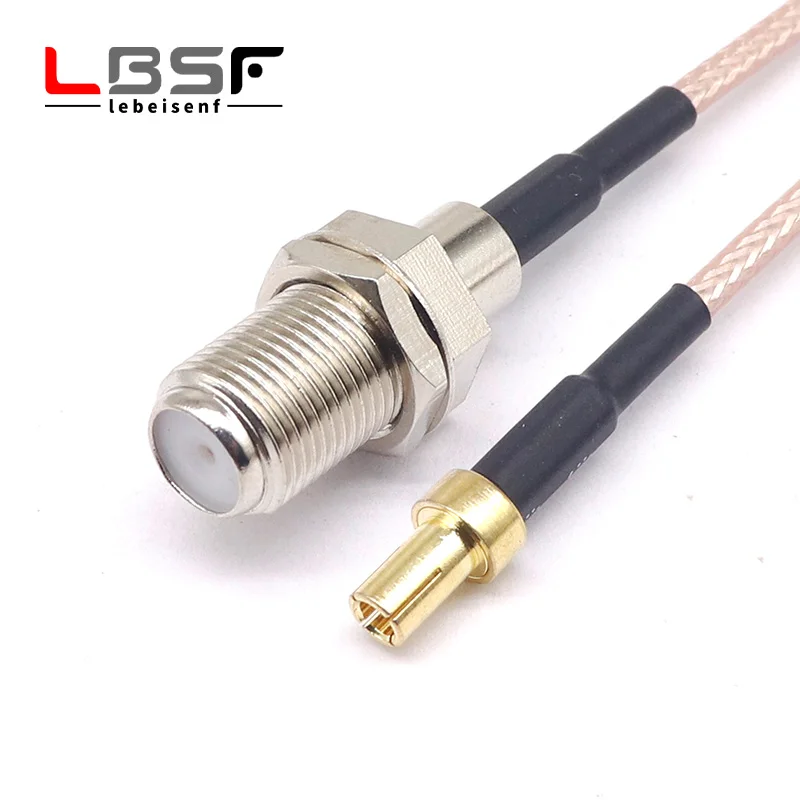 TS9/CRC9 male gold-plated to F female imperial TS9/F-JK custom RG174 RG316 cable 15cm