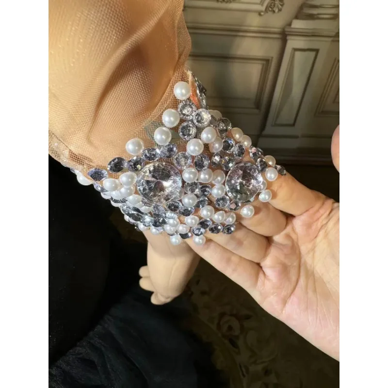 Ropa de mujer Moda Vestidos de fiesta de alta calidad Vestido de novia brillante con diamantes de imitación de lujo