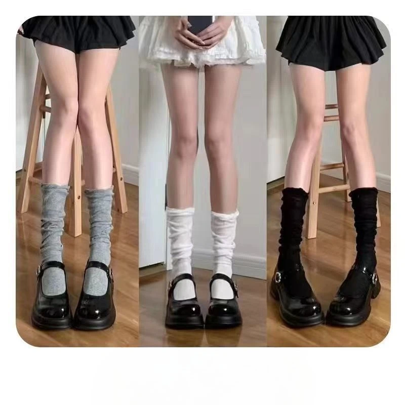 1/3 pairs Spring summer new casual comfortable pile socks fashionable versatile women's  socks simple breathable mid tube socks