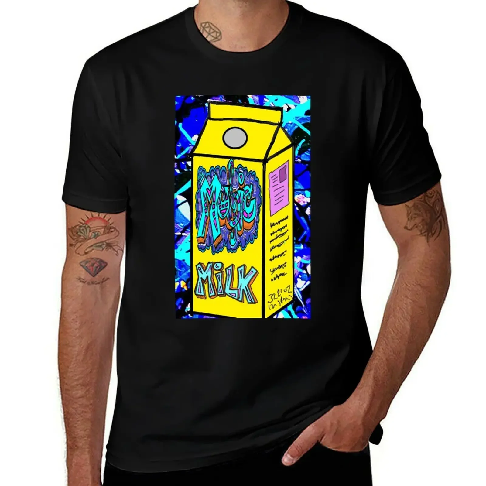 

music milk 333 T-Shirt graphic shirts plus size clothes Funny t-shirt sweat Men's t-shirts