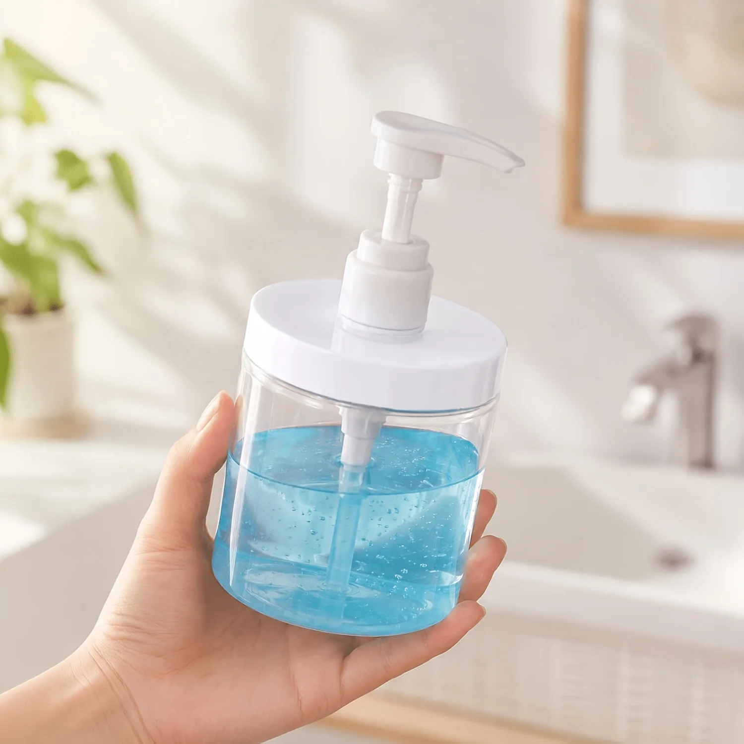 500Ml Wide Mouthed Pump Type Separation Bottle, Used for Storing Travel Shampoo, Shower Gel, and Soap During Travel