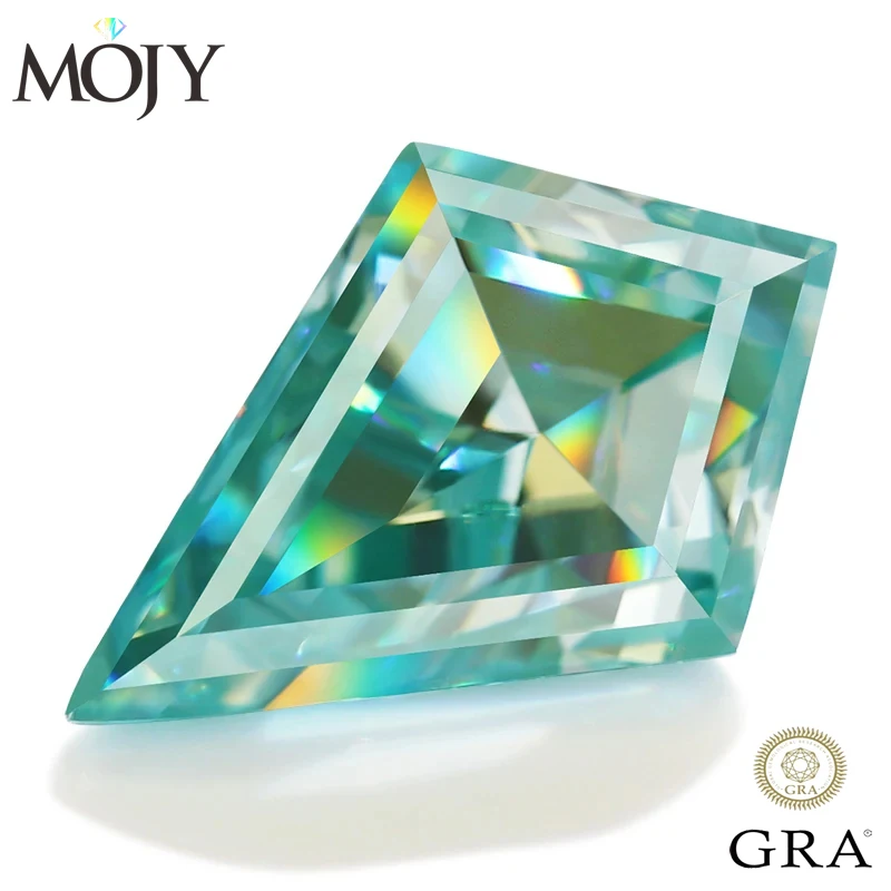 MOJY Green Color Moissanite Loose Stone Kite Cut Gemstones for Women Fine Jewelry Diamond Ring Material with GRA Certificated