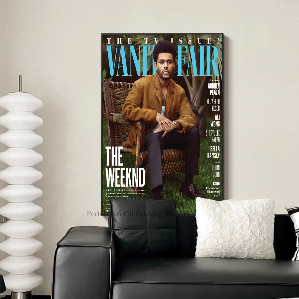 المغني الشهير The Weeknd ألبوم الموسيقى المشارك ورقة الطباعة غرفة المعيشة المنزلي مدخل مطعم مقهى الفن اللوحة الديكور