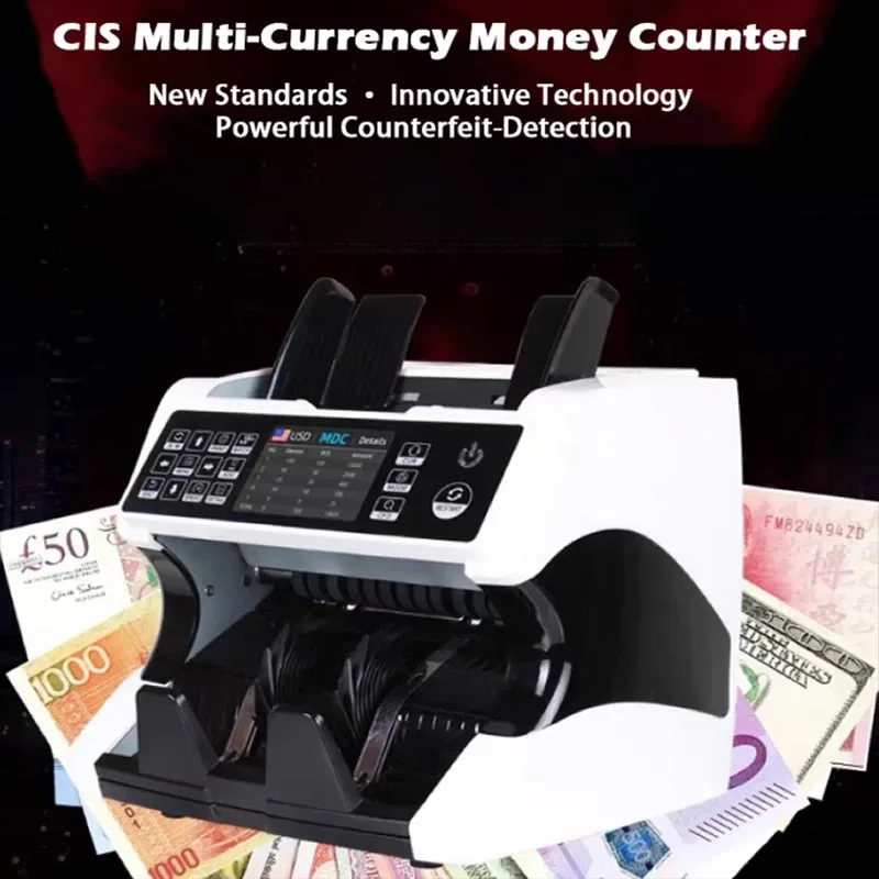 Finance‑Retail‑Cash‑Handling‑Equipment Banknote‑Count‑Device with Color‑LCD‑Screen for Daily‑Cash‑Sort‑Count‑Work