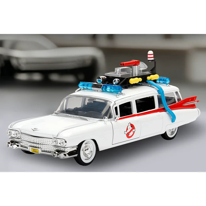 JADA 1/24 Scale Ghostbusters ECTO‑1 Vehicle Diecast Alloy Car Model Collection Decoration Piece Gift