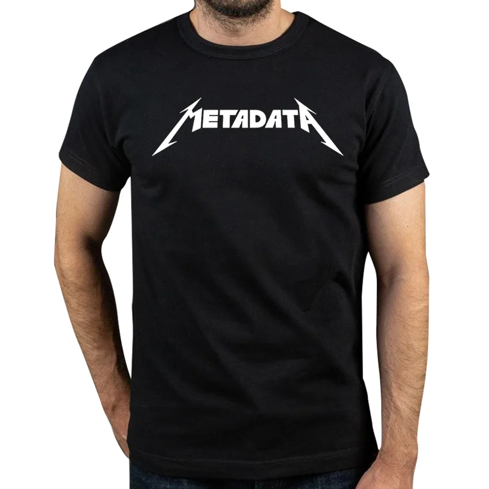 Metadata T Shirt Streetwear Short Sleeve Loose Style T-shirt Software Developer Programmer Geek Men's TShirt  Men Clothes