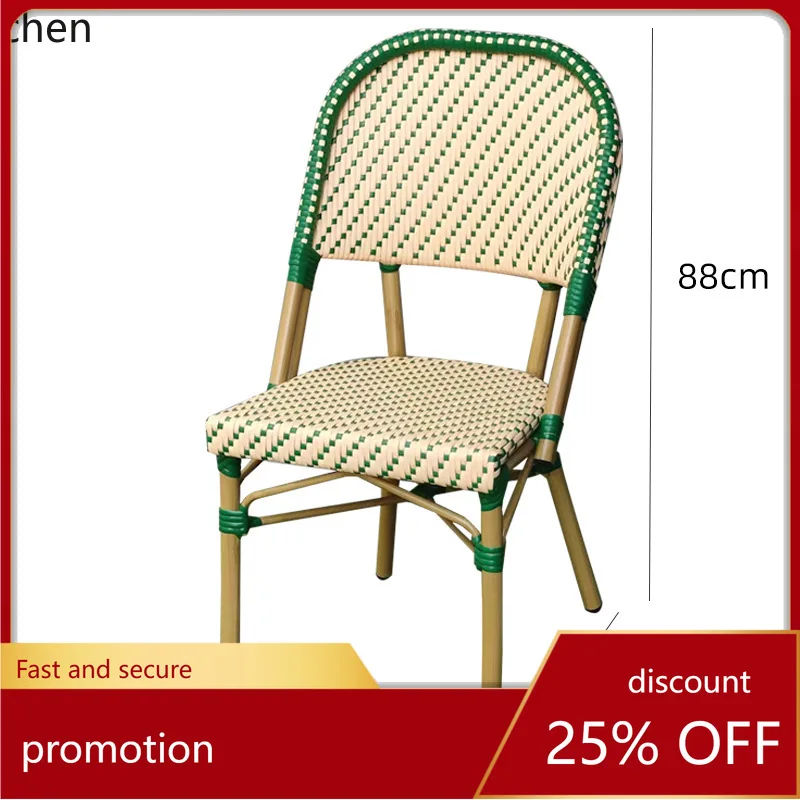 

CZ Retro Outdoor Table and Chair Set for Courtyard, Homestay, Outdoor Waterproof and Sunproof Rattan Table and Chair Combination