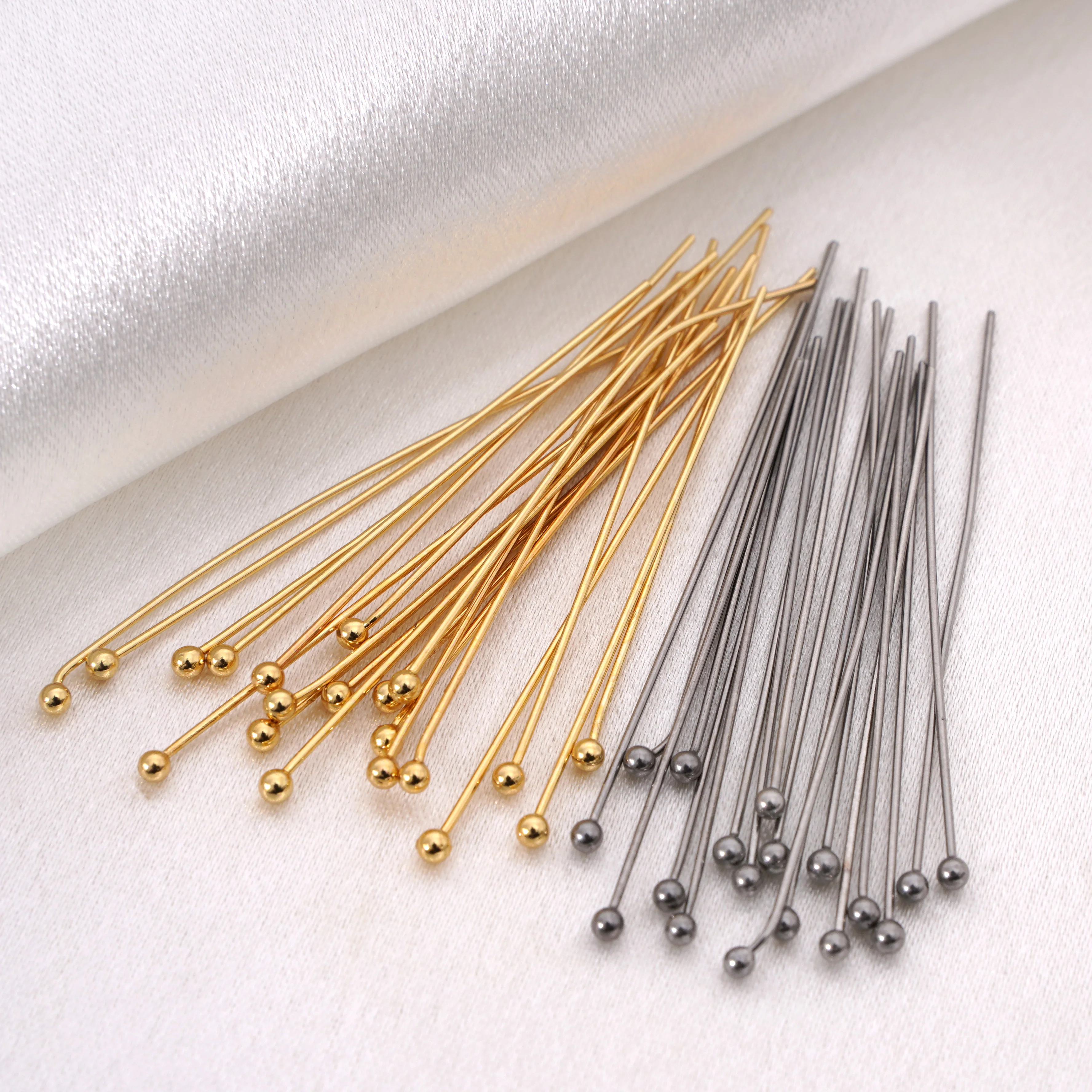 50-100pcs Stainless Steel Rhodium/Gold Color Ball Head Pins For Jewelry Making Earrings Headpins Accessories Handmade Supplies - view 5