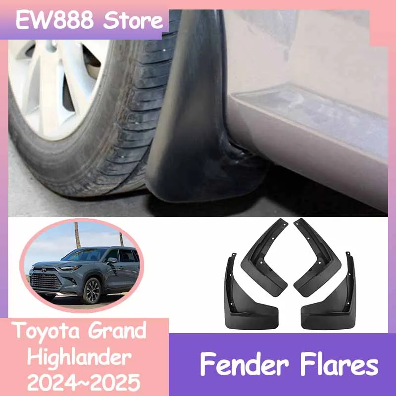 

Mudflaps Universal Car for Toyota Grand Highlander 2024~2025 Rear Fenders Splash Guard Wheel Protecti Mud Flap Exterior Parts.